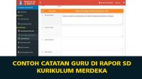 Contoh Catatan Guru di Rapor SD Kurikulum Merdeka
