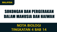 Nota Biologi Tingkatan 4 Bab 14 (Sokongan dan Pergerakan dalam Manusia dan Haiwan)