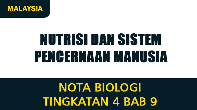 Nota Biologi Tingkatan 4 Bab 9 (Nutrisi dan Sistem Pencernaan Manusia)