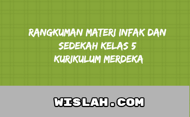 Rangkuman Materi Infak dan Sedekah Kelas 5 Kurikulum Merdeka