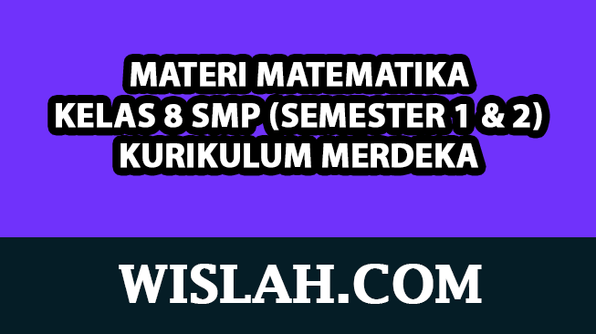 Kumpulan Materi Matematika Kelas 8 Kurikulum Merdeka (Semester 1 dan 2)