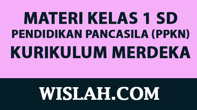 Kumpulan Materi Pendidikan Pancasila (PPKN) Kelas 1 SD Kurikulum Merdeka (Semester 1 dan 2)