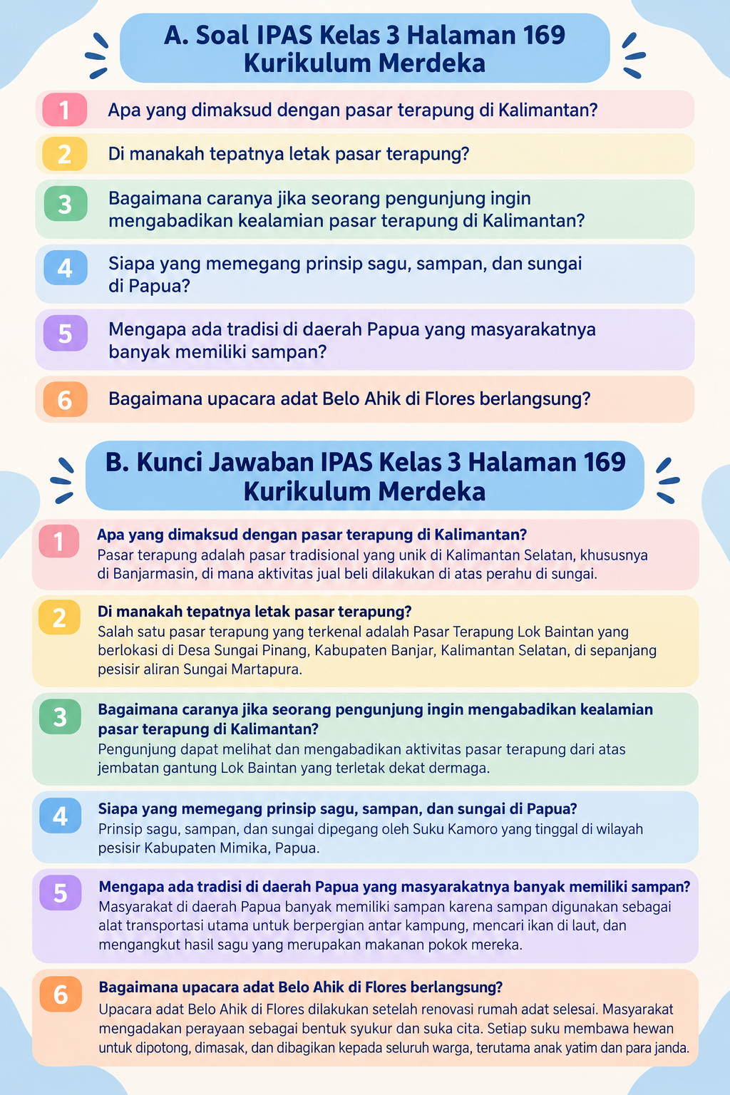 Kunci Jawaban IPAS Kelas 3 Halaman 169 Kurikulum Merdeka | Kunci Jawaban IPAS Kelas 3 Halaman 169 Kurikulum Merdeka